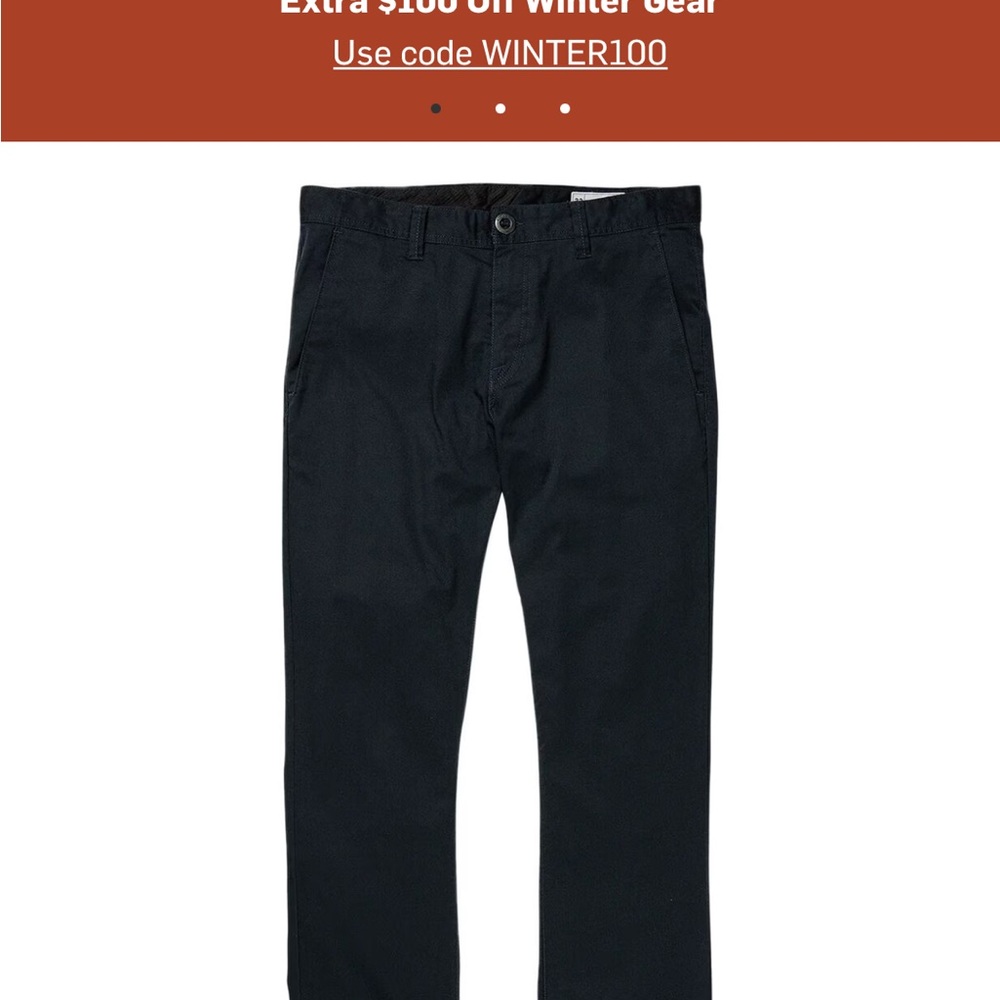 Volcom Black Chinos Relaxed Fit